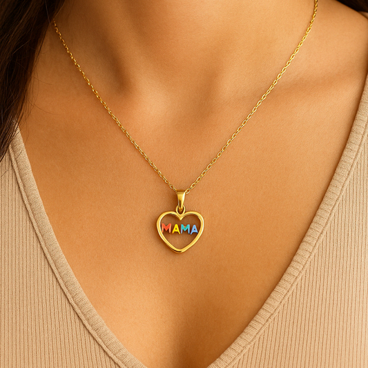 Colgante Corazón Colores "MAMA"